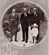 Andersons Bay School jubilee 1928: l to r - W R S Owen, J C H Somerville, Doug Grant (with elder son)