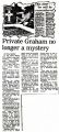 Article re Tom Graham's grave Western Leader 28 May 1985