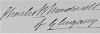 Charles Macdonell of Glengarry - signature from affidavit sworn in connection with his brother Alexander's estate.