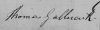 Thomas Galbraith's signature in 1855