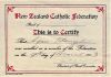 Aggie's NZ Catholic Federation membership certificate