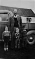 Charlie Sharp, his truck, and Boyle great niece and nephews