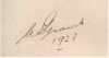 W T Grant's signature dated 1923 from the flyleaf of one of his books: A British Borderland - Service and Sport in Equatoria, by H A Wilson, publ John Murray, London 1913